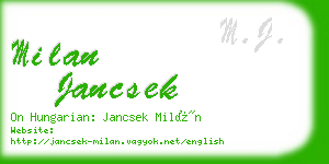 milan jancsek business card